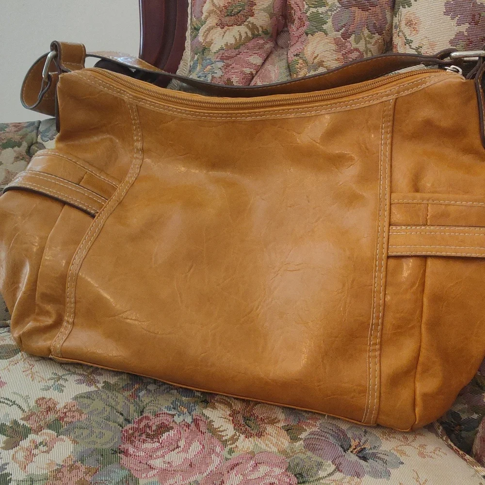 Rosetti Mustard Shoulder Bag with Buckle Accents - Picture 5 of 9